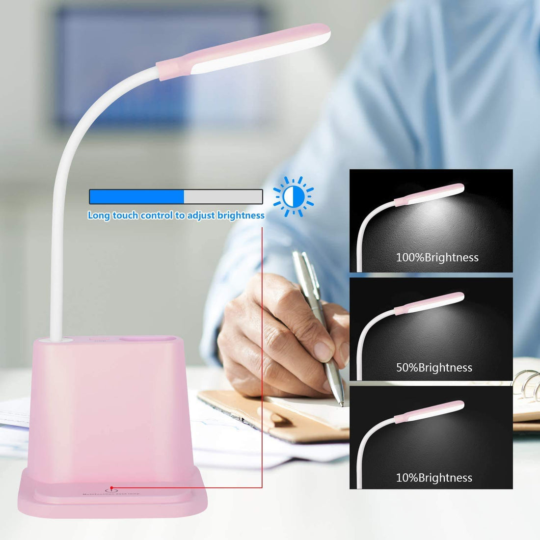 Multifunctional LED Table Lamp ( 12.8 inch,Pink )