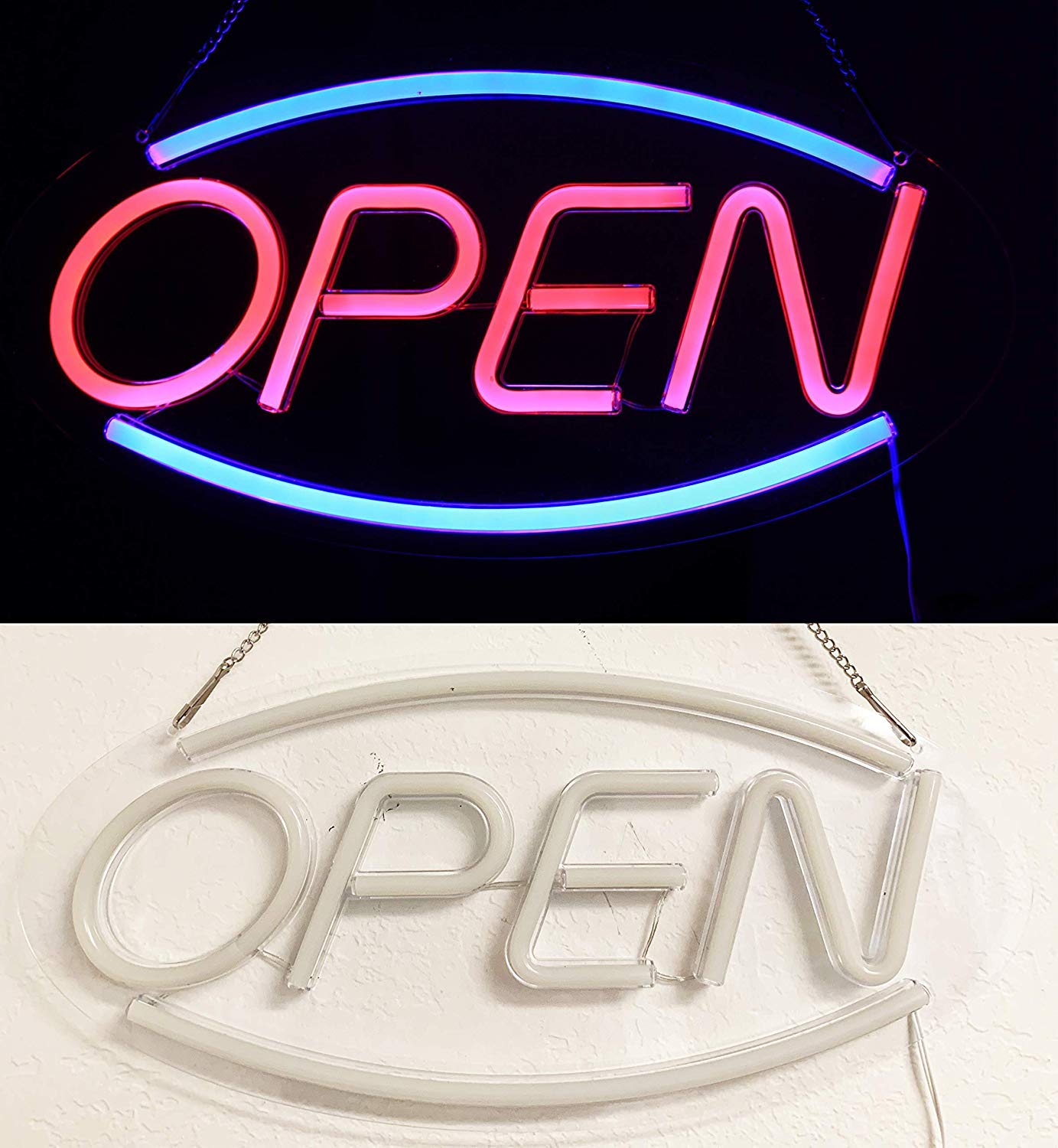 Open Text Shaped Neon Wall Light ( Multicolor )