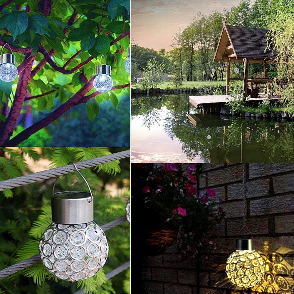 Solar Hanging Lights, 7 Color Changing Globe Lantern