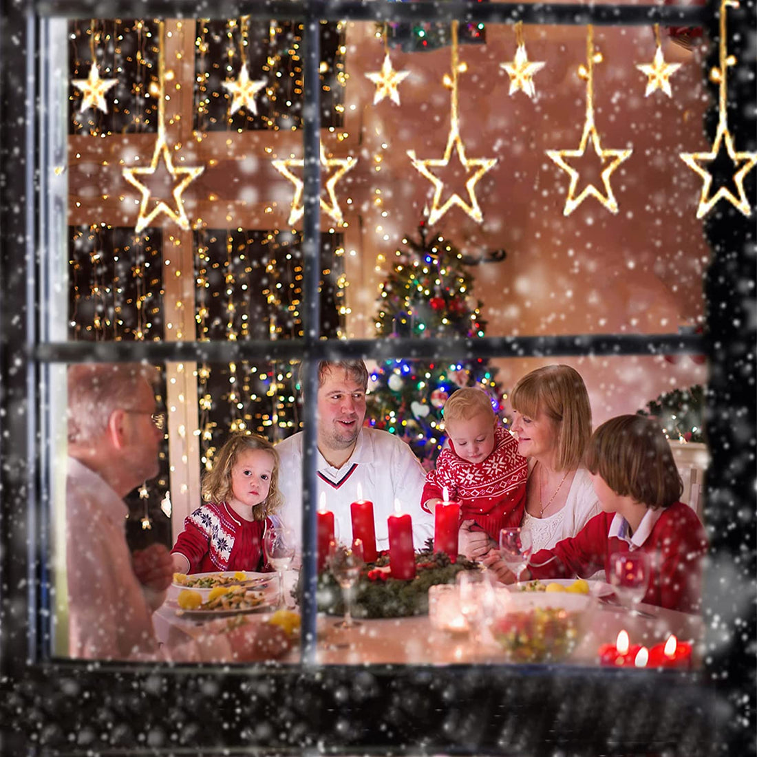 12 Stars 138 LED Curtain String Lights (Warm White)