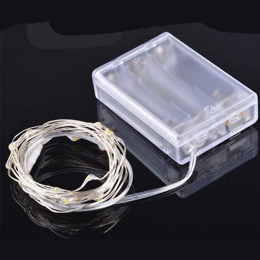 Battery Powered Copper Wire LED String Lights 10 Meter -  ( Cool White )