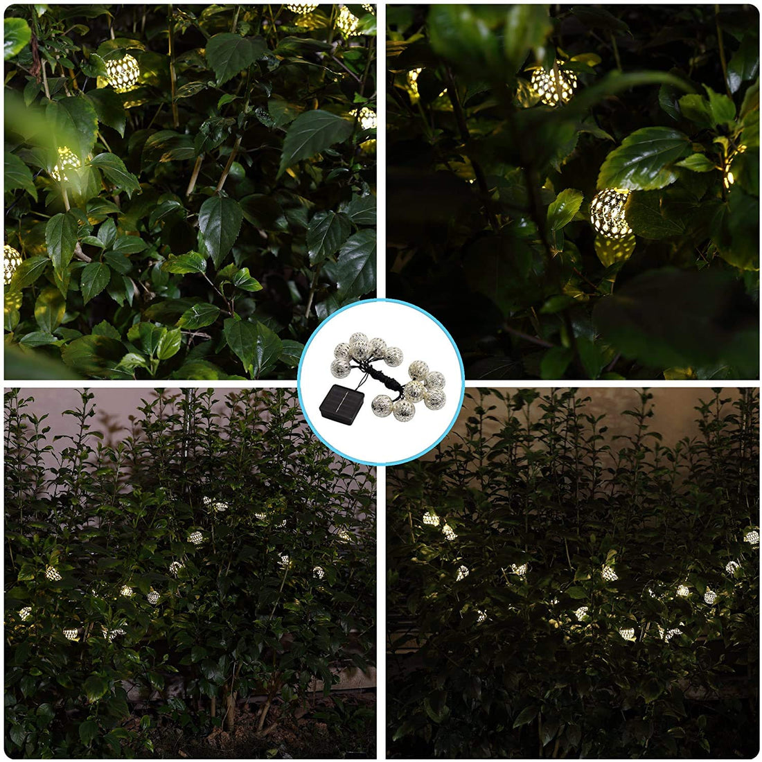 Solar 20 LED Moroccan Balls Shaped String Lights (4.5 Mtr ) Warm White