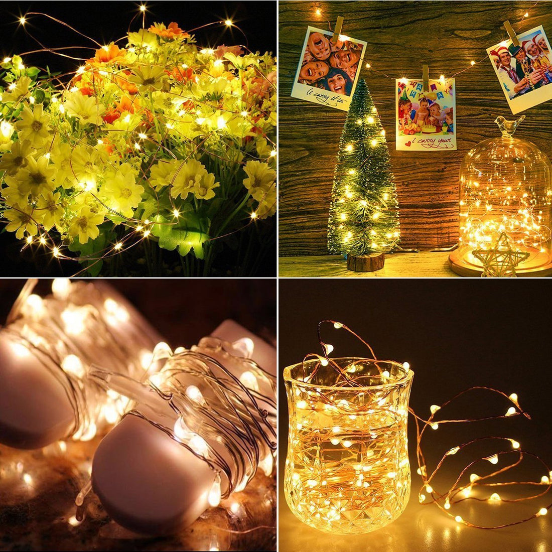 Battery Powered 20 LED String Lights - 2 m (Warm White) - Pack of 2