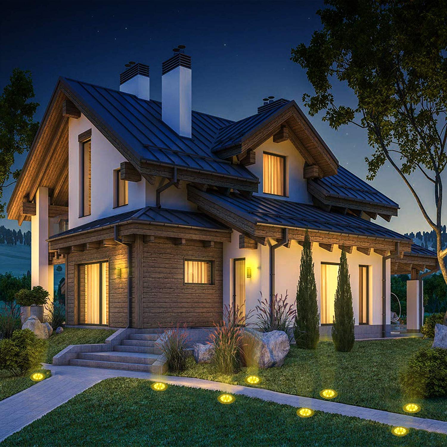 Solar Powered LED Deck Lights (Pack of 4)