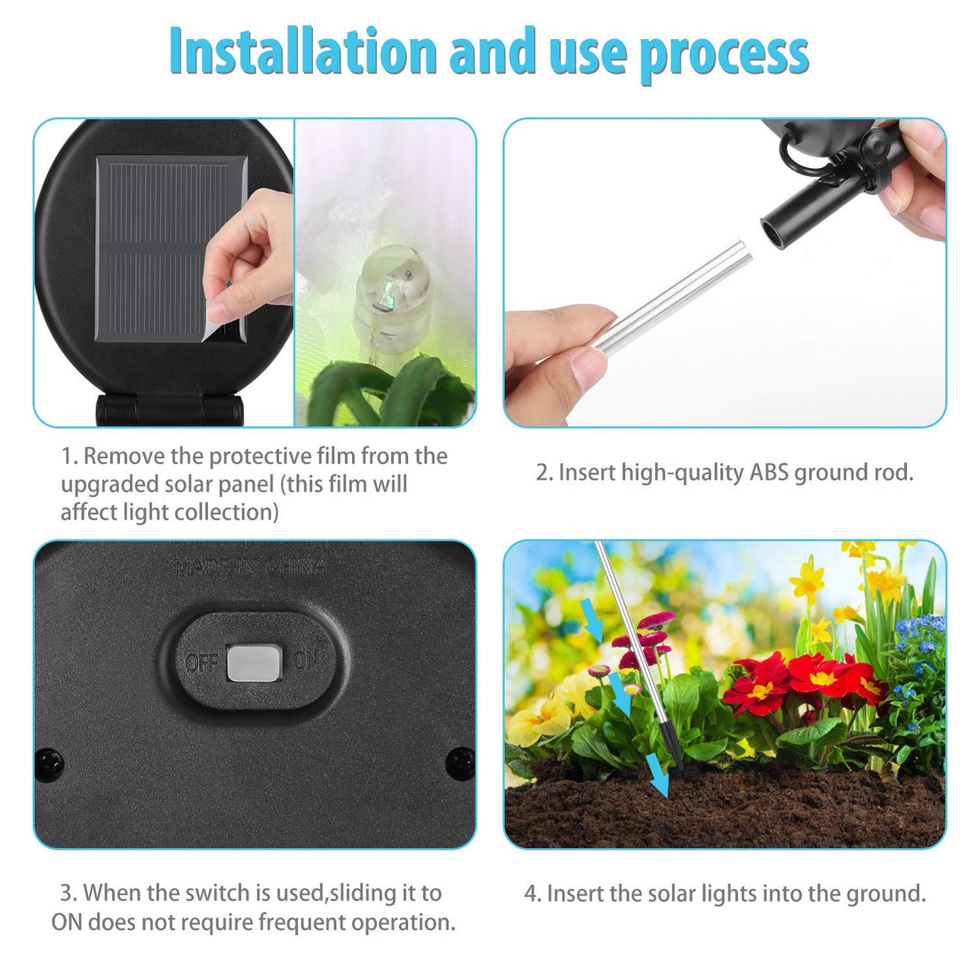 Solar Powered Lily Flower Outdoor Light - Multicolor (Pack of 3)