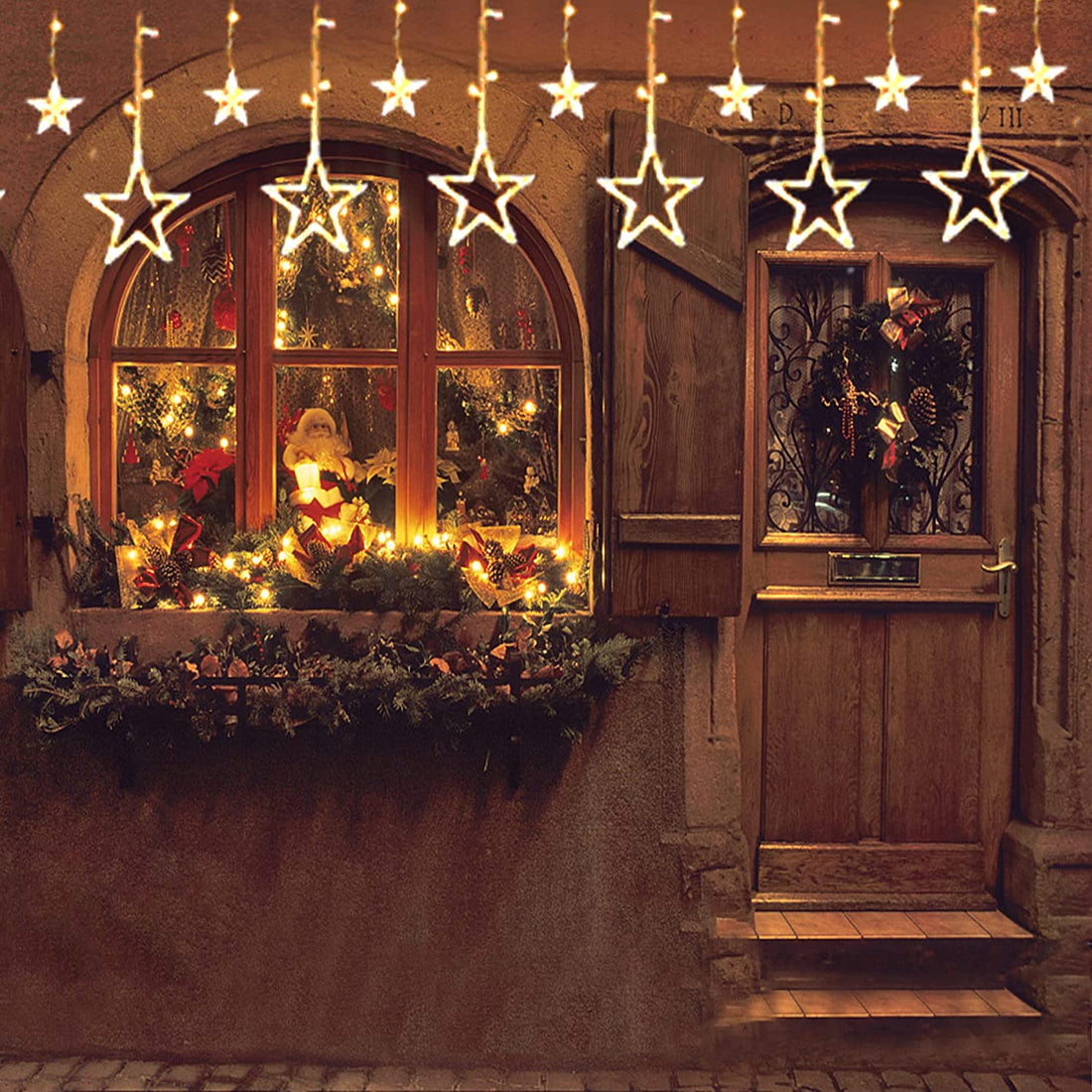 12 Stars 138 LED Curtain String Lights (Warm White)
