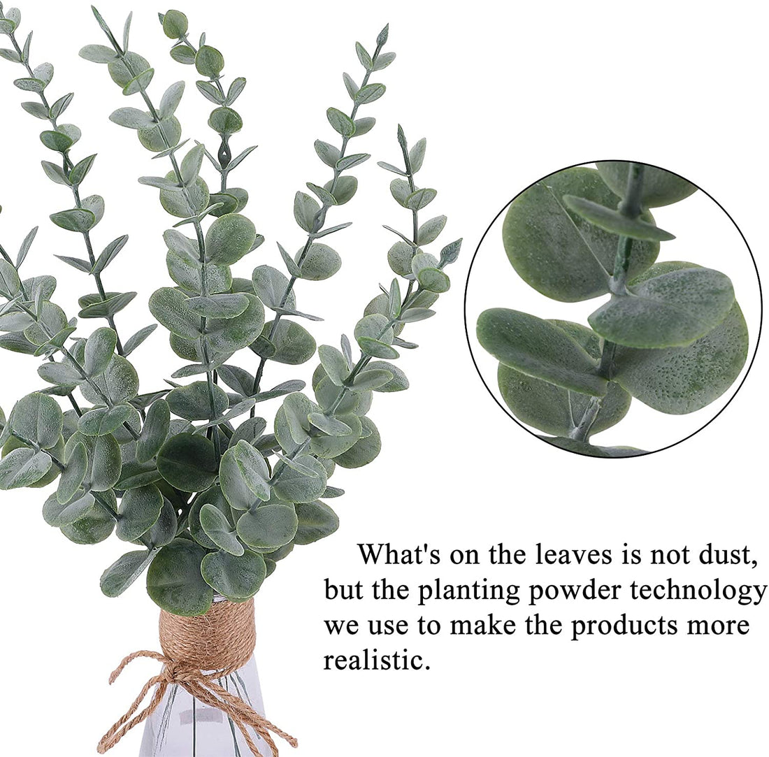 Eucalyptus Stems Decor Artificial Leaves - Green ( 16 inch, 24pc Bunch)