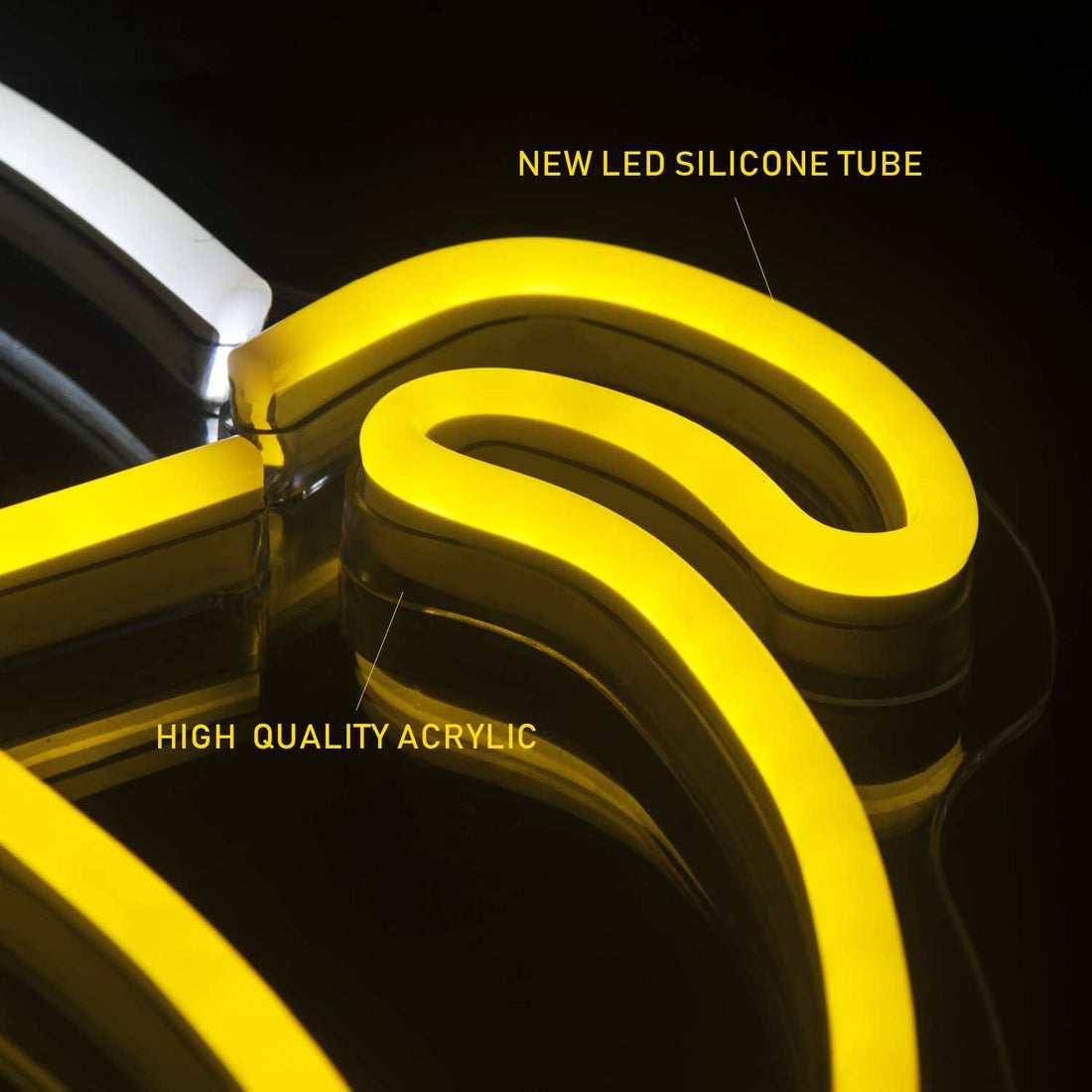 Banana Shaped Neon Wall Light (White & Yellow)