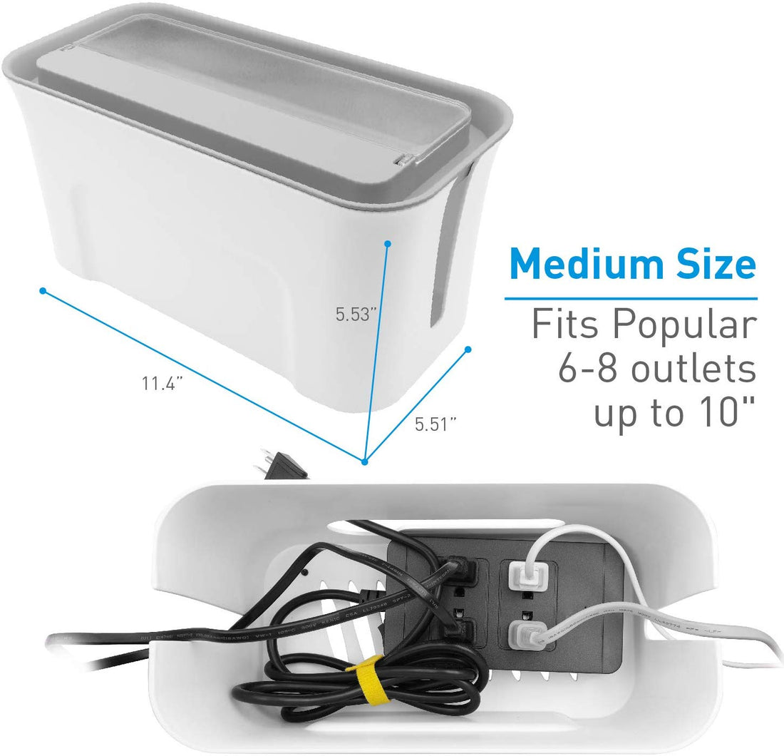 Cable Management Box Organizer with Storage & Ventilation (Pack of 1)