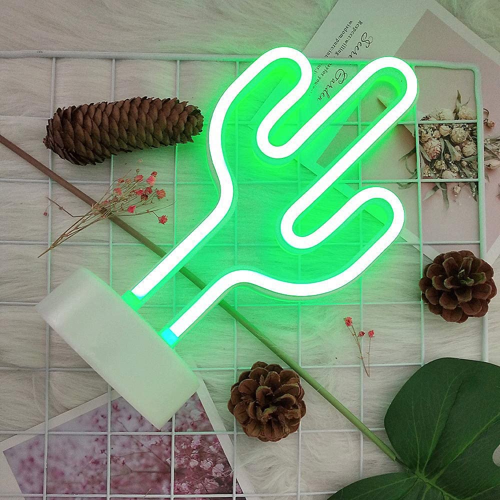 Cactus Shaped Neon Light - ( 12cm, Green )