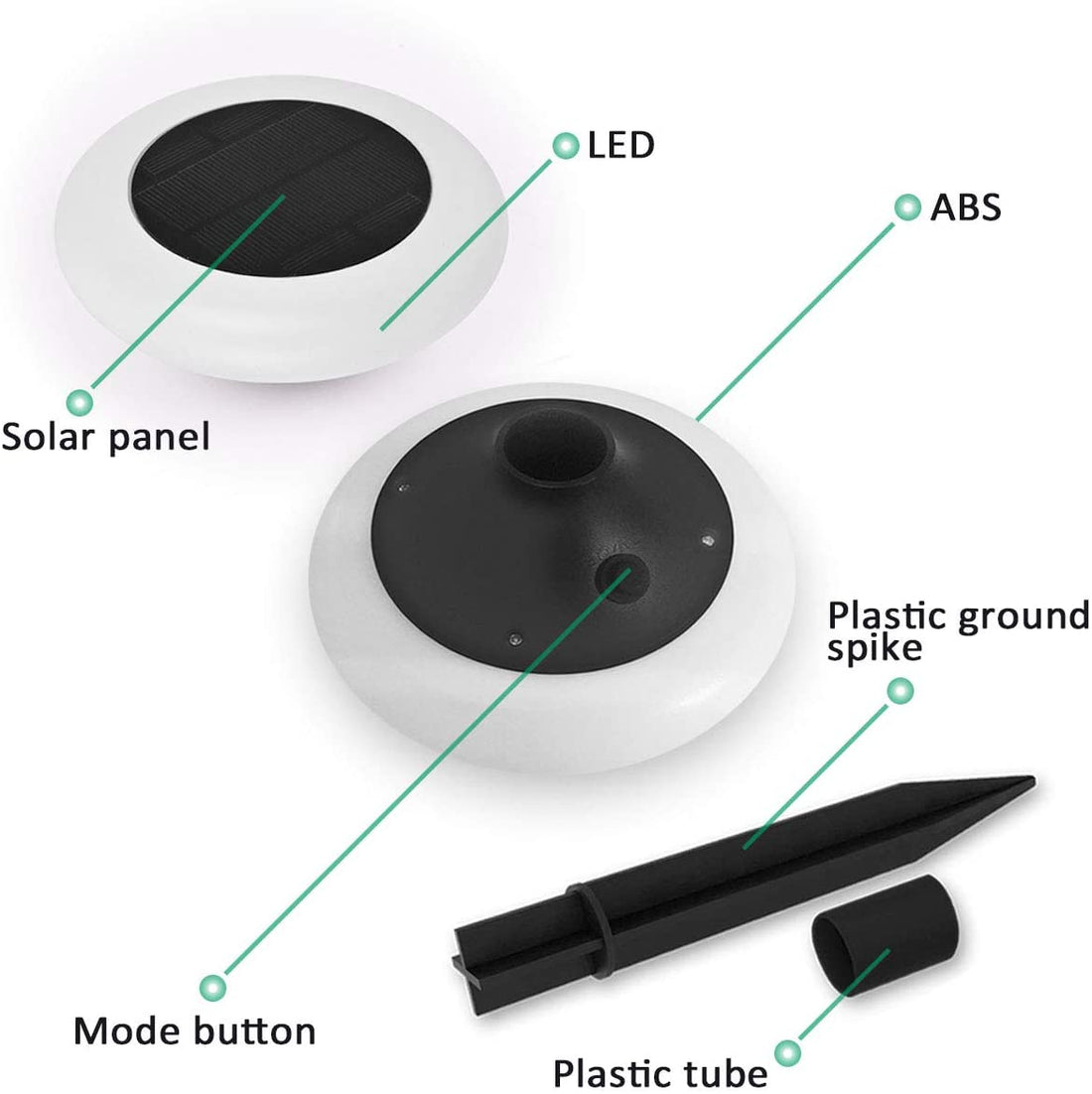 Solar Powered Outdoor Lights -Multicolor (Pack of 2)