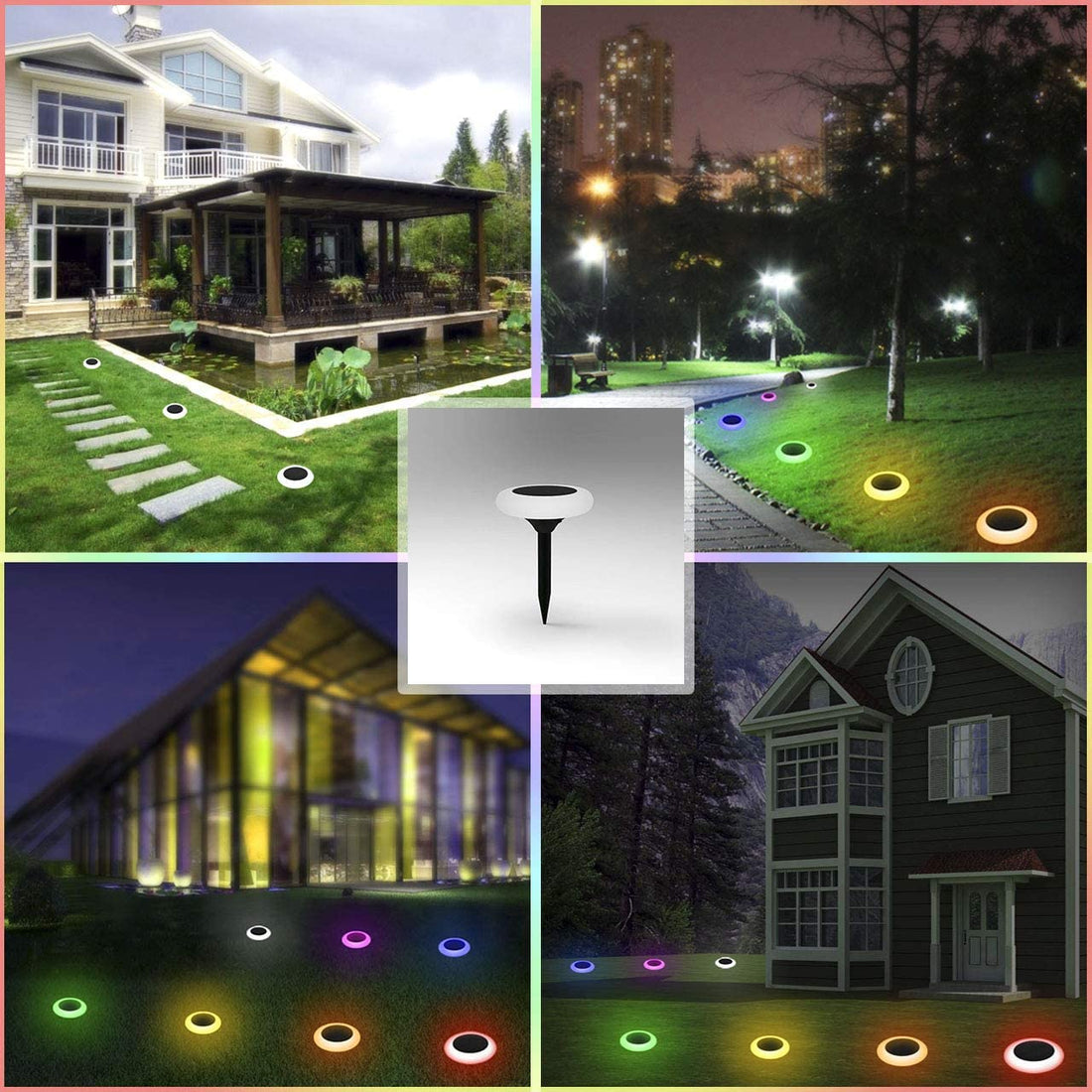 Solar Powered Outdoor Lights -Multicolor (Pack of 2)