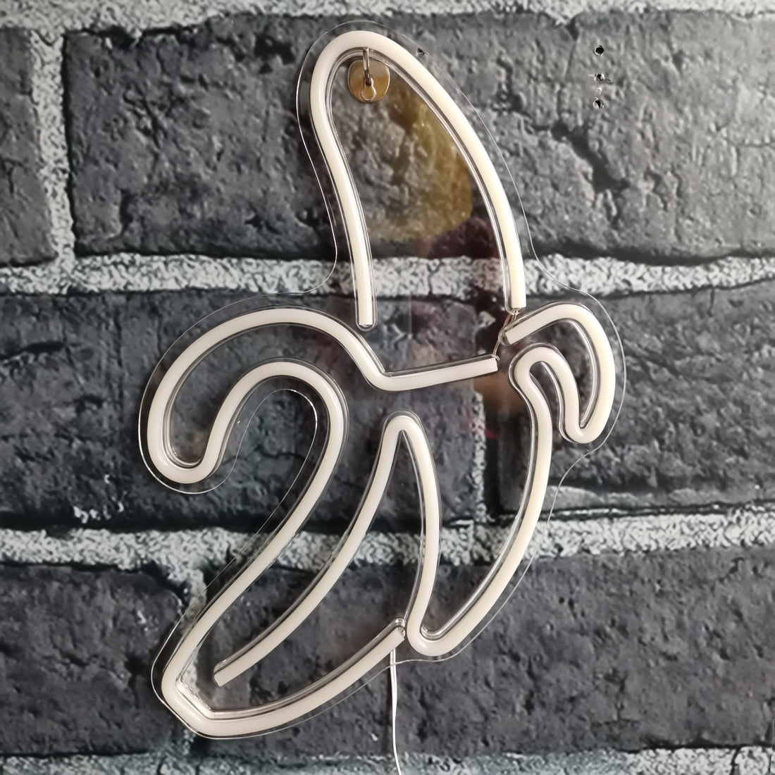 Banana Shaped Neon Wall Light (White & Yellow)
