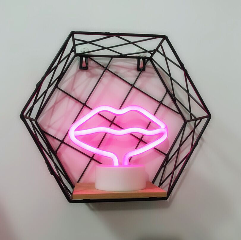 Lips Shaped Neon Light - Pink