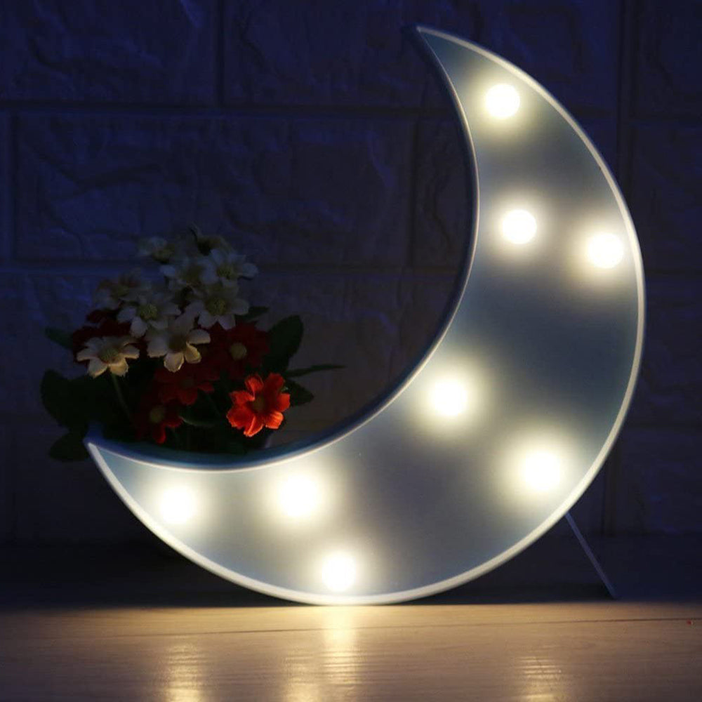 Marquee Light Moon Shaped Blue Color (Pack of 1)