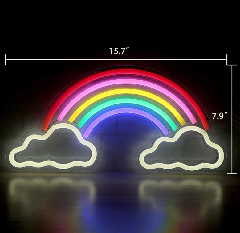 Rainbow & Cloud Shaped Neon Wall Light ( Multicolor )