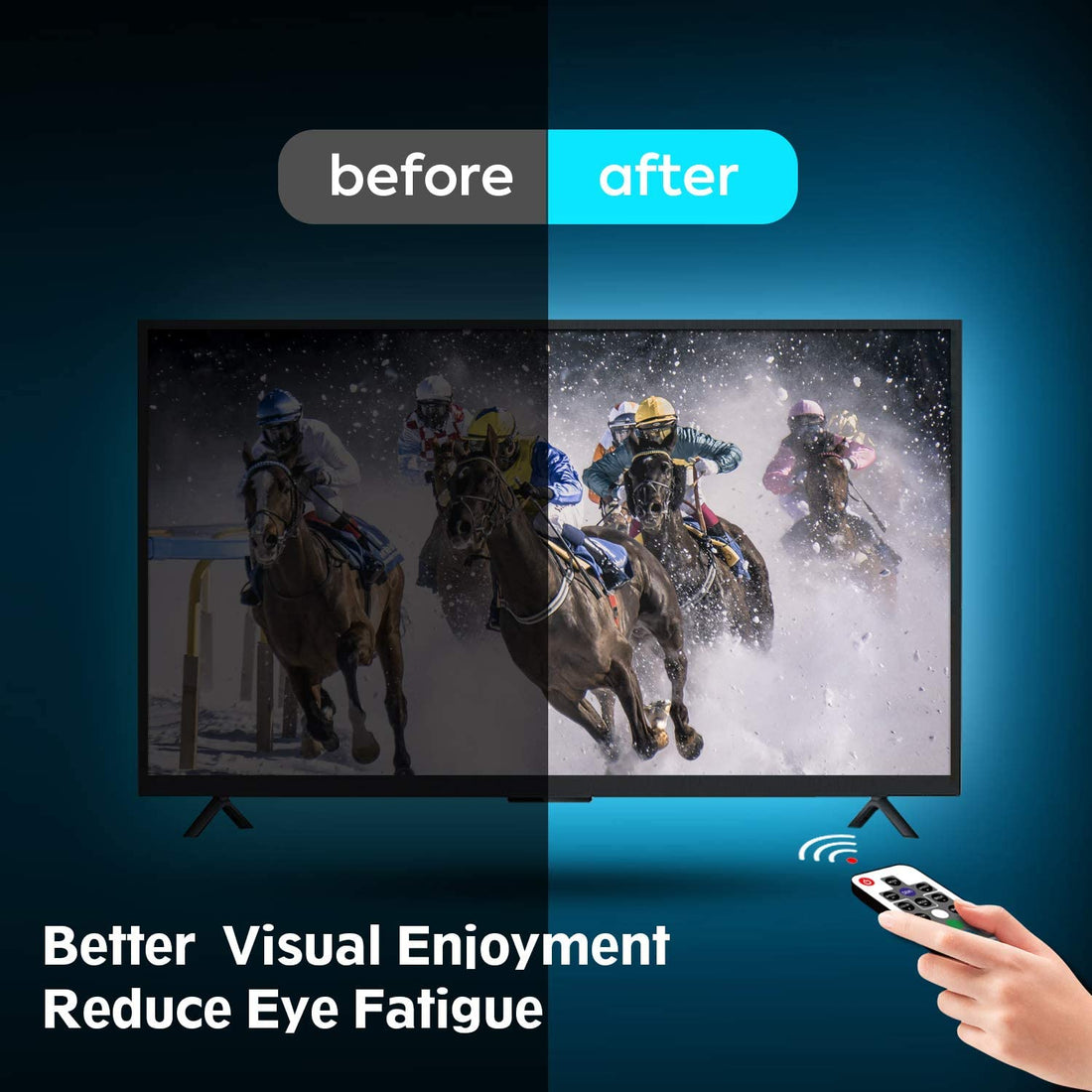 120 LED Strip Light For TV Backlight With Remote - Multicolor - 4 Meter