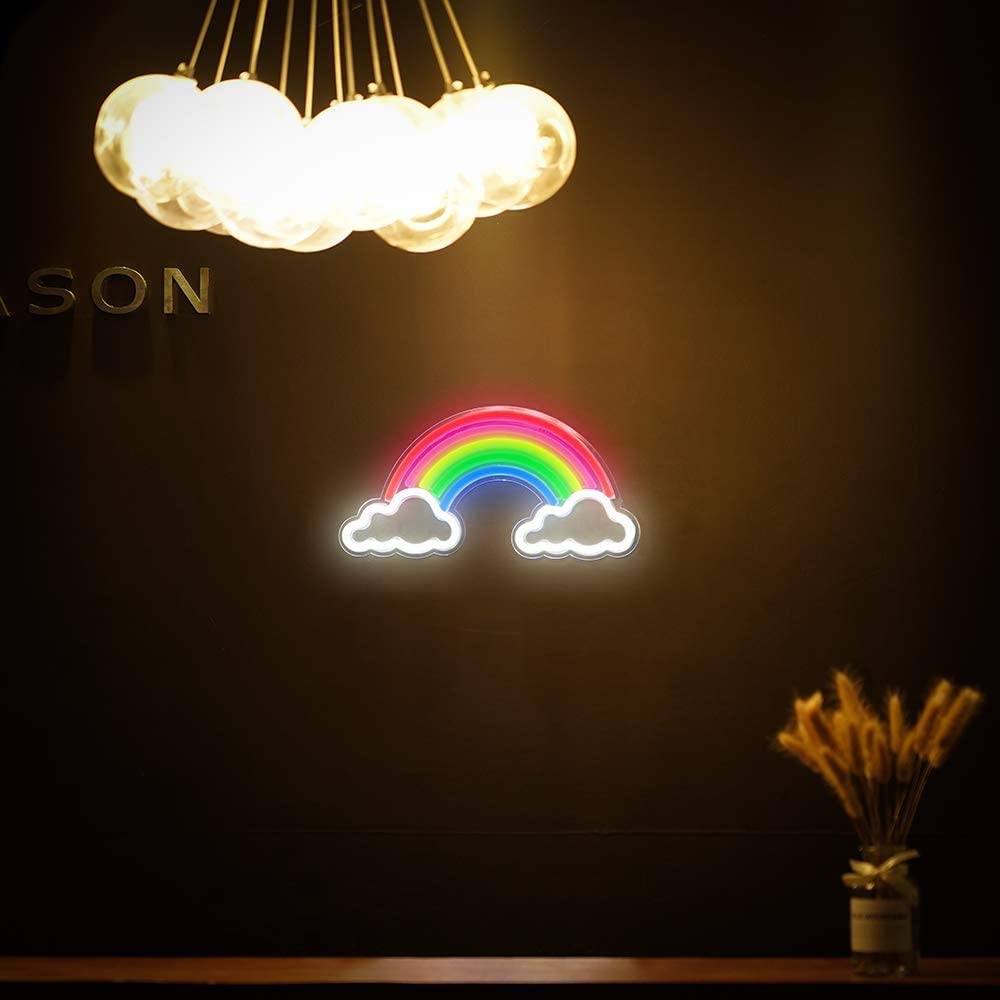 Rainbow & Cloud Shaped Neon Wall Light ( Multicolor )