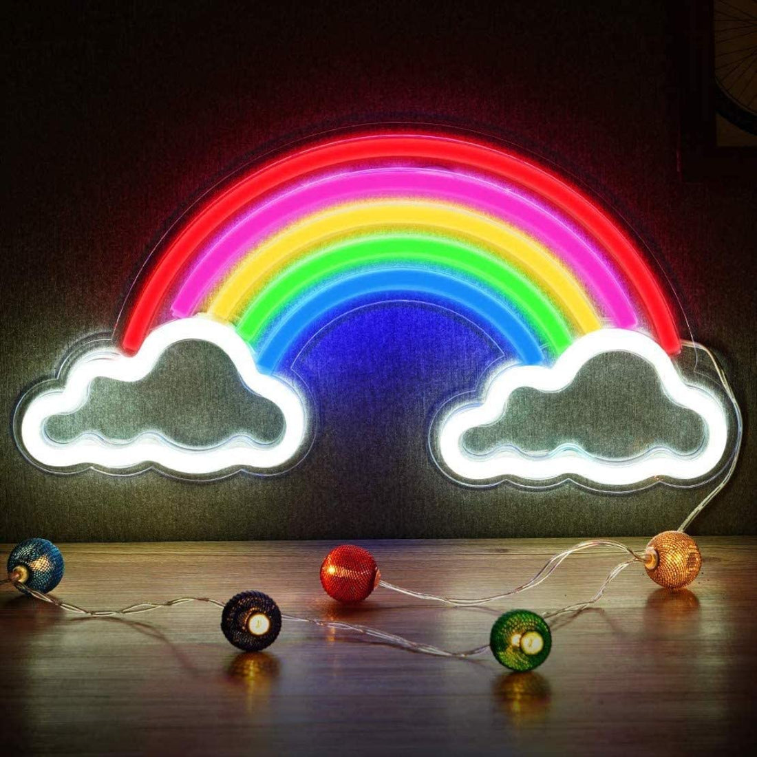 Rainbow & Cloud Shaped Neon Wall Light ( Multicolor )