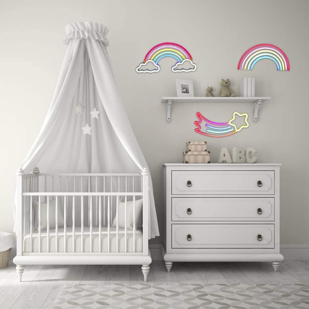 Rainbow & Cloud Shaped Neon Wall Light ( Multicolor )