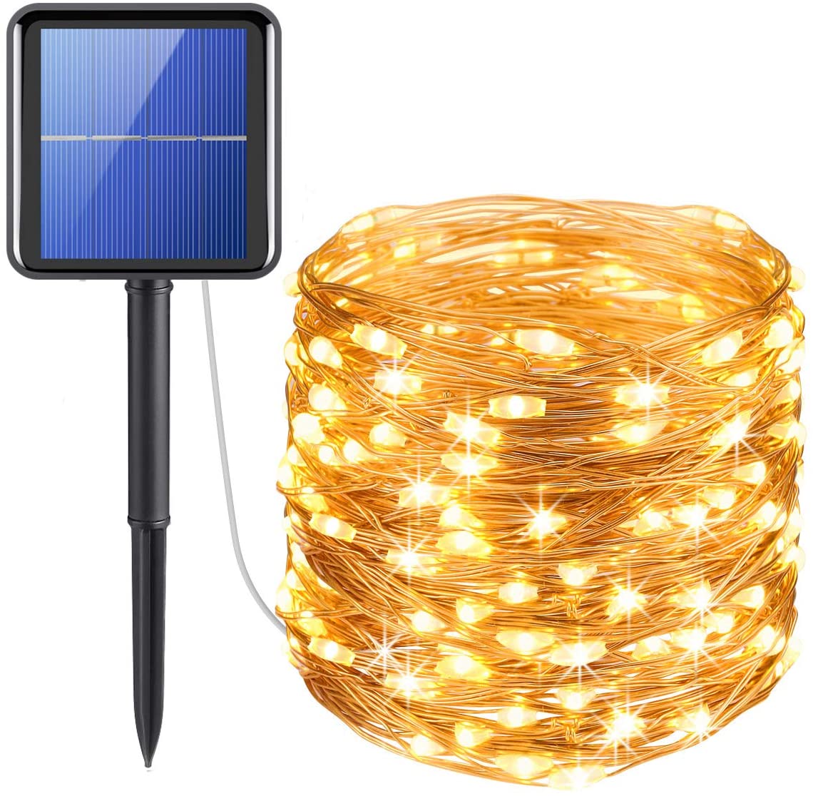 Solar Powered Fairy Starry String Light, 12 Meter - Warm White