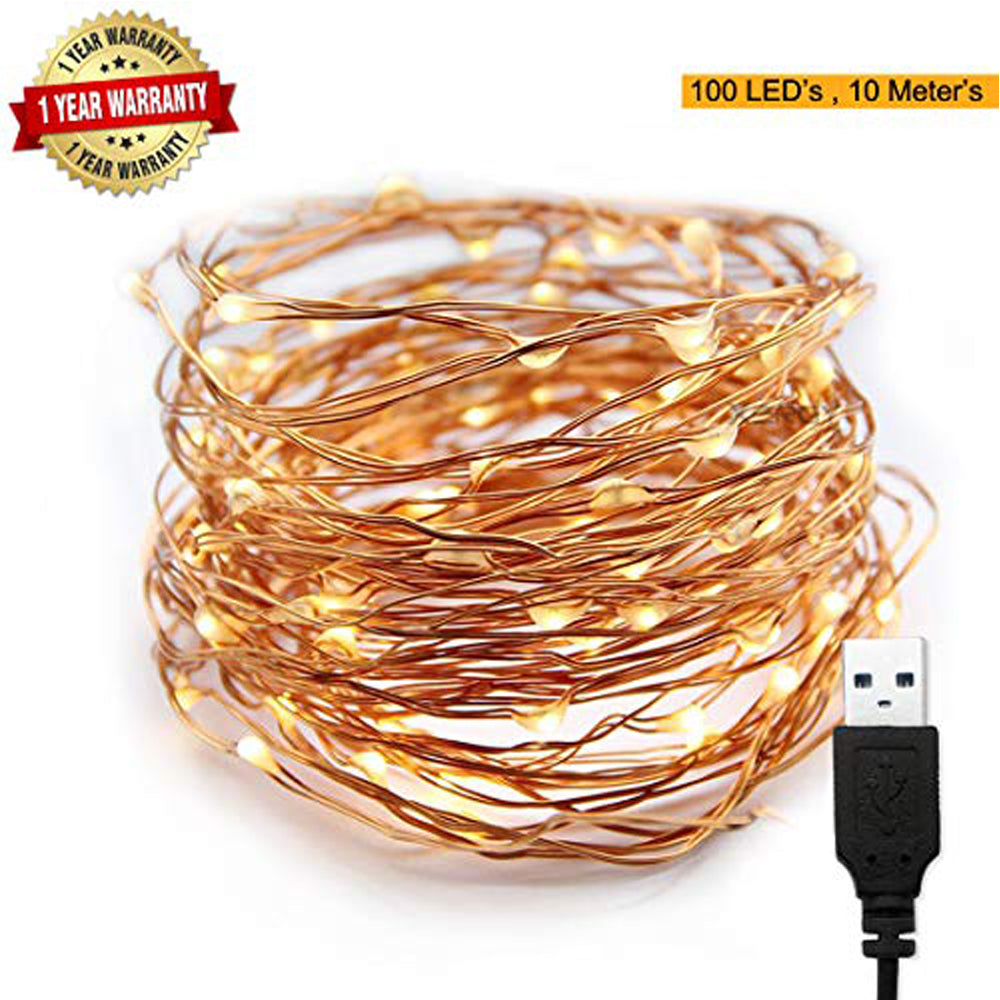 USB Powered String Light Warm White (10 Meter )