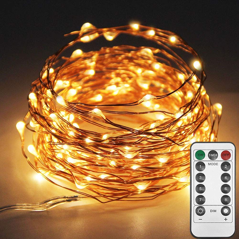 100 LEDs USB Powered String Lights – 10 Meters With Remote ( Warm White )