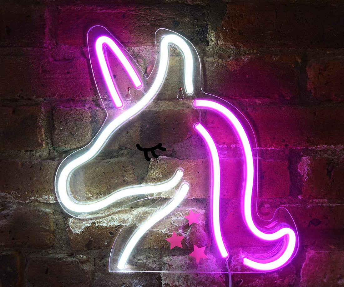 Unicorn Shaped Neon Wall Light - (Pink )