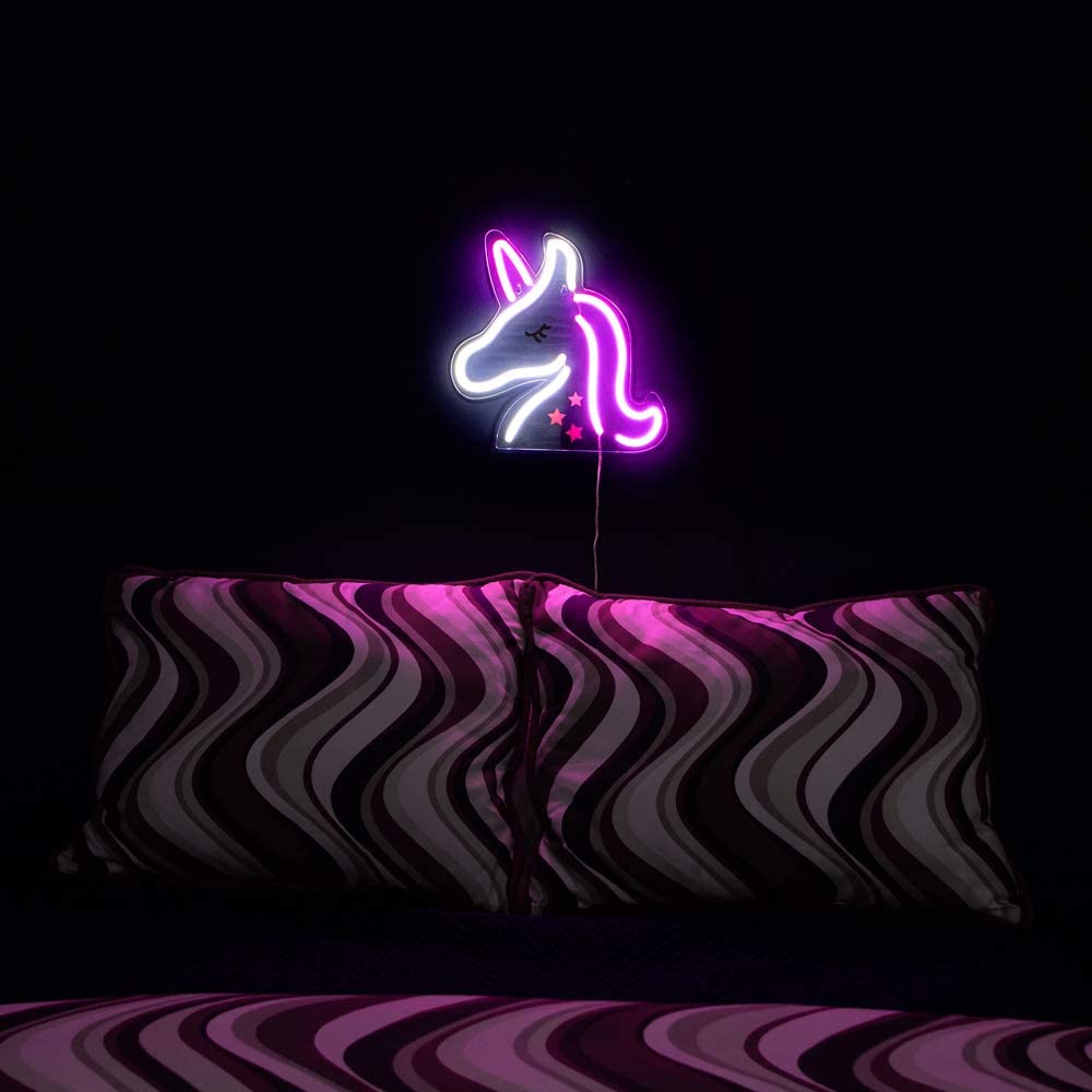 Unicorn Shaped Neon Wall Light - (Pink )