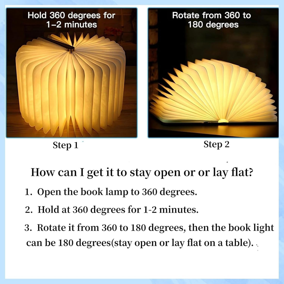 Wooden Folding Book Light - Brown