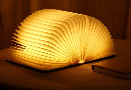 Wooden Folding Book Light - Brown