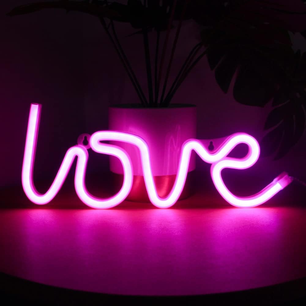 Love Sign Neon LED Light  (Pink)