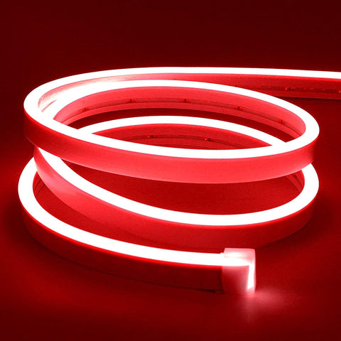Xergy LED Neon Strip Lights 5Meter, IP67 Waterproof Neon Rope Light for Indoor Outdoor Home Decoration (Red, 12V 2A Power Adapter Included)