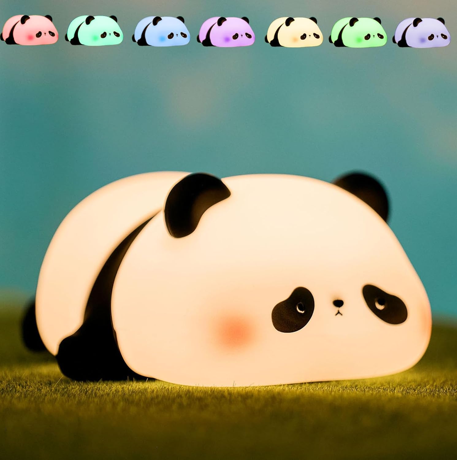 Soft Silicone Cute Sleeping Panda Night Light- Multicolor