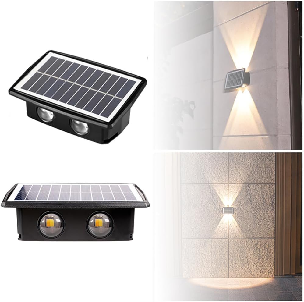 LED Solar Powered Wall Fence Light - Warm White