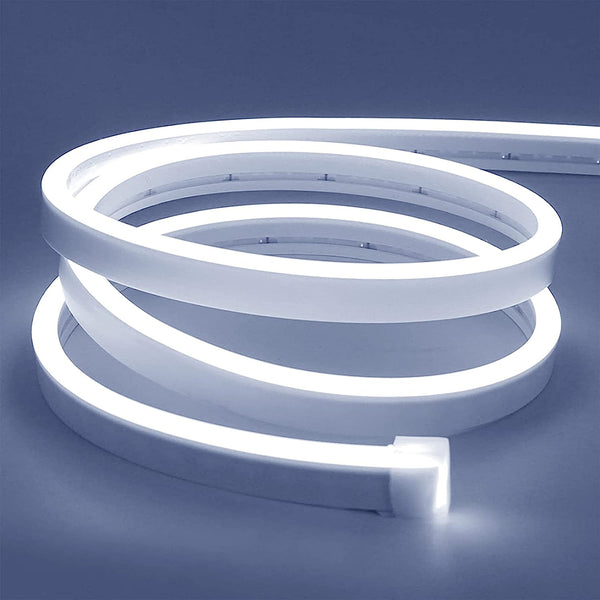 Xergy LED Neon Strip Lights 5Meter, IP67 Waterproof Neon Rope Light for Indoor Outdoor Home Decoration (White, 12V 2A Power Adapter Included)