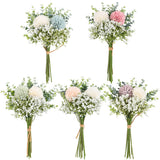 HomeXO Artificial Real Touch 12pcs Lavender Fake Plants Bouquets for Wedding, Easter Decorations, Door Wreaths, Farmhouse Home Decor Props (Pink)