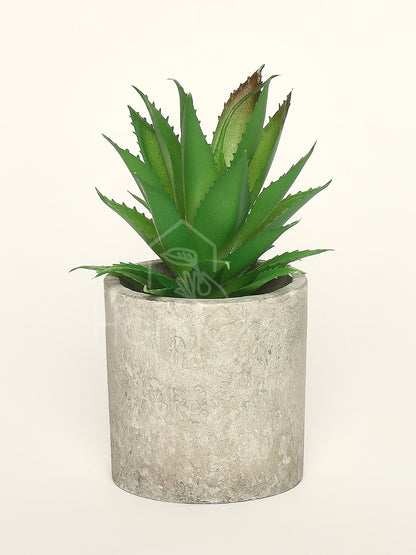 HomeXO Artificial Aloe Vera Plant in Rustic Stone Pot: Lifelike Beauty, Natural Resilience, No Maintenance, and No Watering Needed for Home and Office Décor