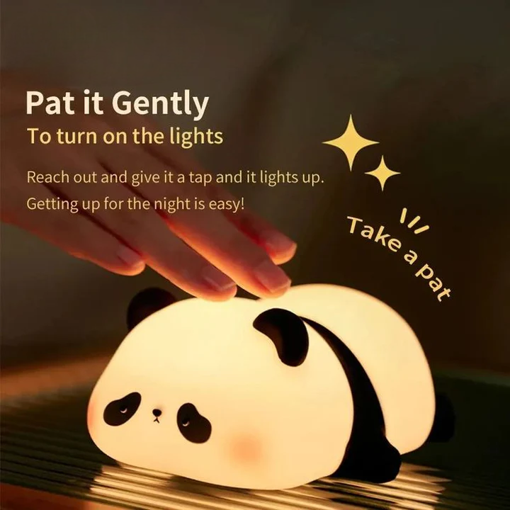 Soft Silicone Cute Sleeping Panda Night Light- Multicolor
