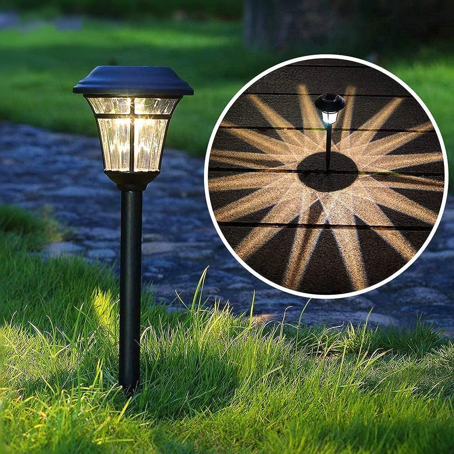 XERGY Solar Garden Lights Solar Landscape Lights Solar Pathway Lights Outdoor for Lawn, Patio, Yard, Garden, Walkway, 6 Pack