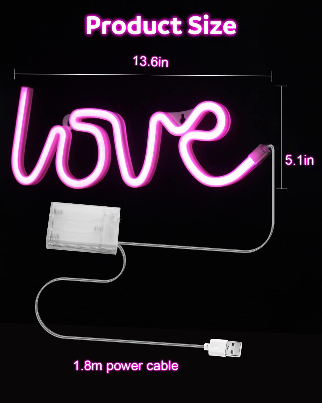 Love Sign Neon LED Light  (Pink)