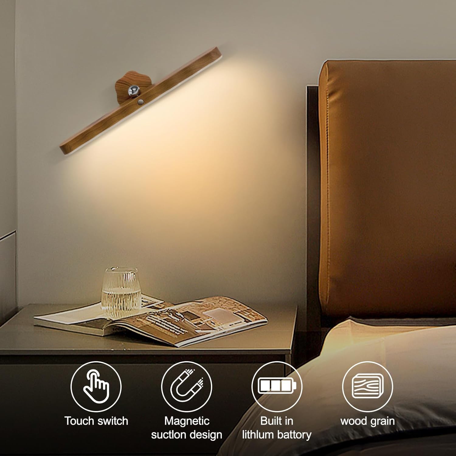 LED Vanity Makeup Mirror Light - Wood