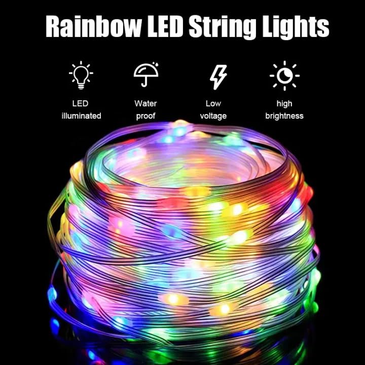 XERGY RGB USB Twinkle Smart Fairy Light String 5 Meter White Wire Music Bluetooth Mesh APP IR Remote DIY Control Sync Color Chasing IP65 Multicolor