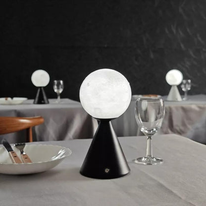 Creative Cone Table Moon Lamp- Black