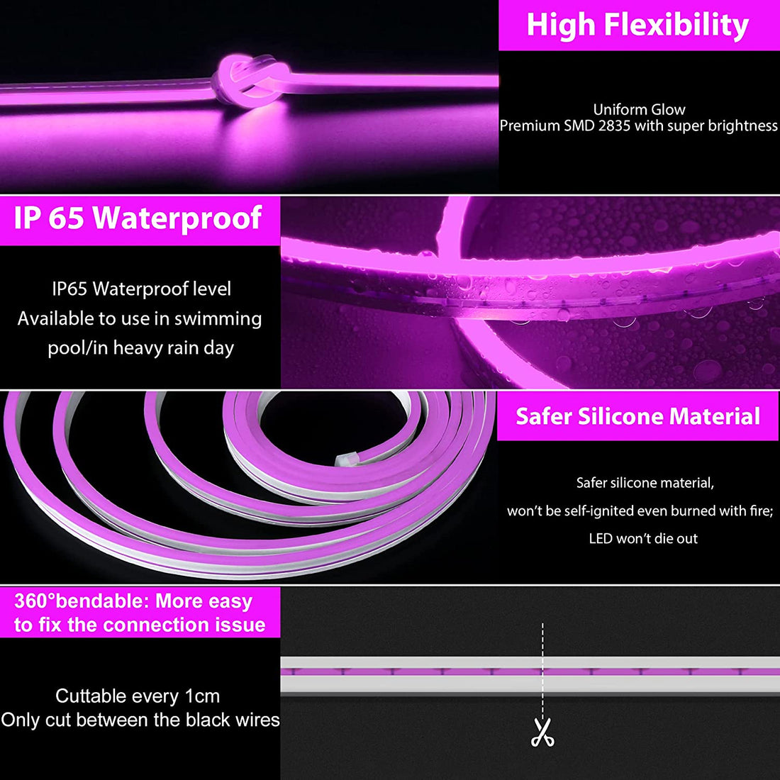 LED Neon Strip Lights - 5 Meter ( Purple )