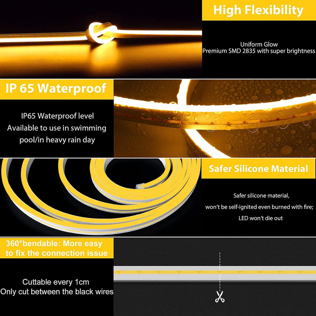 LED Neon Strip Lights - 5 Meter ( Yellow )