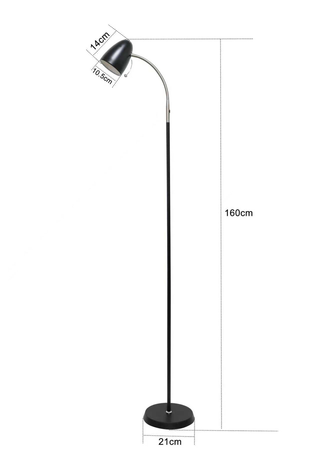 24W Adjustable Gooseneck Modern Floor Lamp (Bulb Not Included)