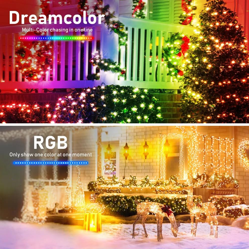 XERGY RGB USB Twinkle Smart Fairy Light String 5 Meter White Wire Music Bluetooth Mesh APP IR Remote DIY Control Sync Color Chasing IP65 Multicolor