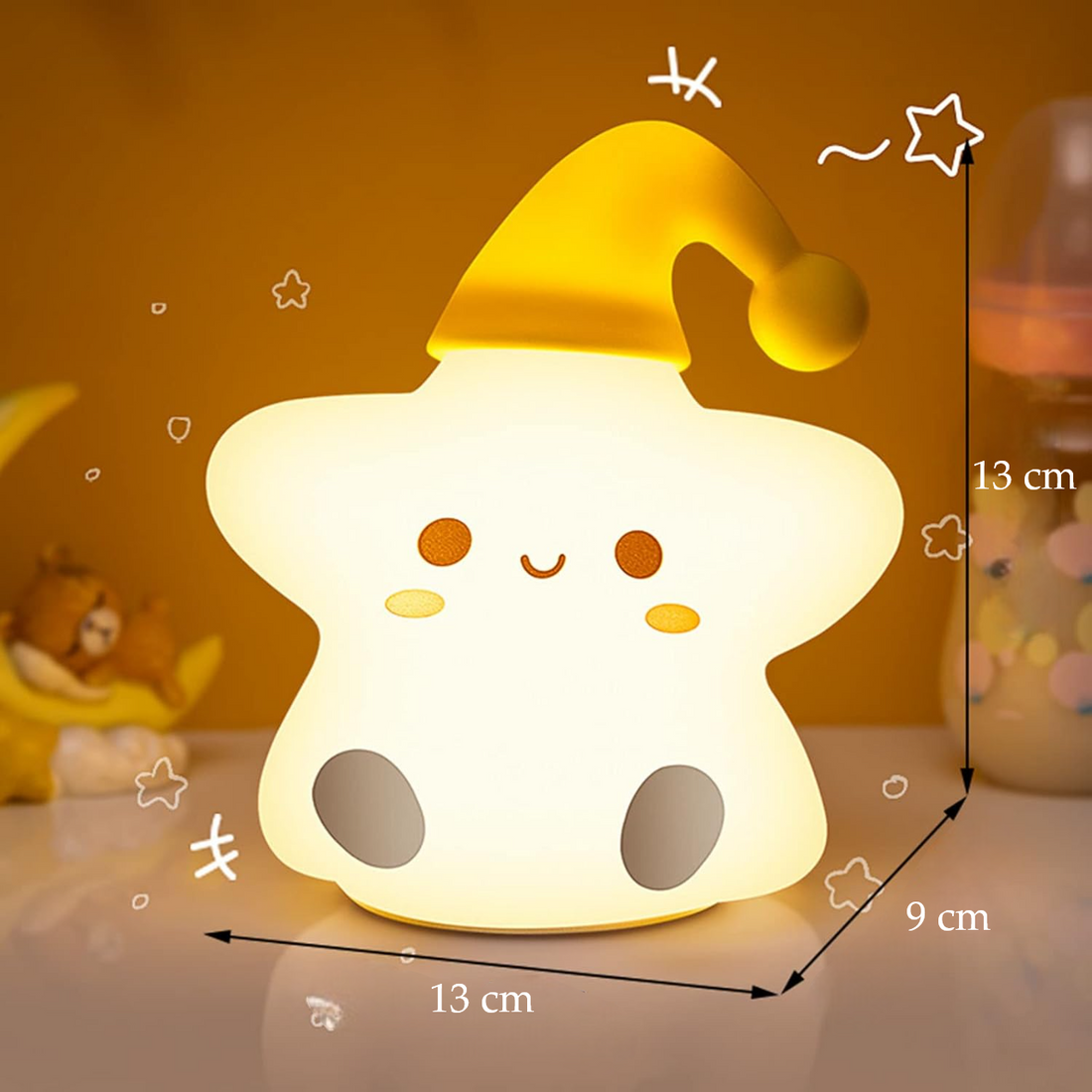 Soft Silicone Cute Star Night Light-Multicolor