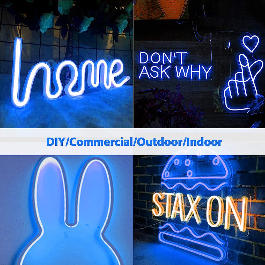 Blue Diy Neon Light Strip Led Neon Light About Battery Usb - Temu